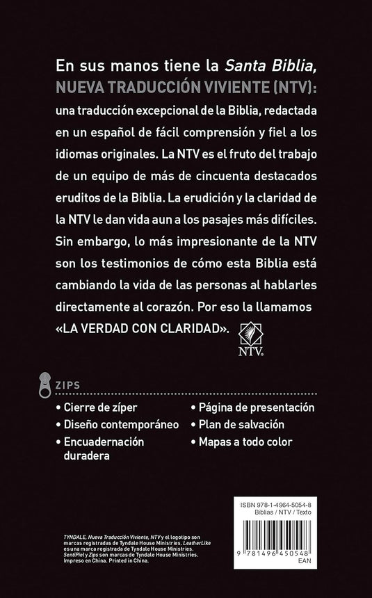 Santa Biblia NTV, Edición zíper (SentiPiel León)