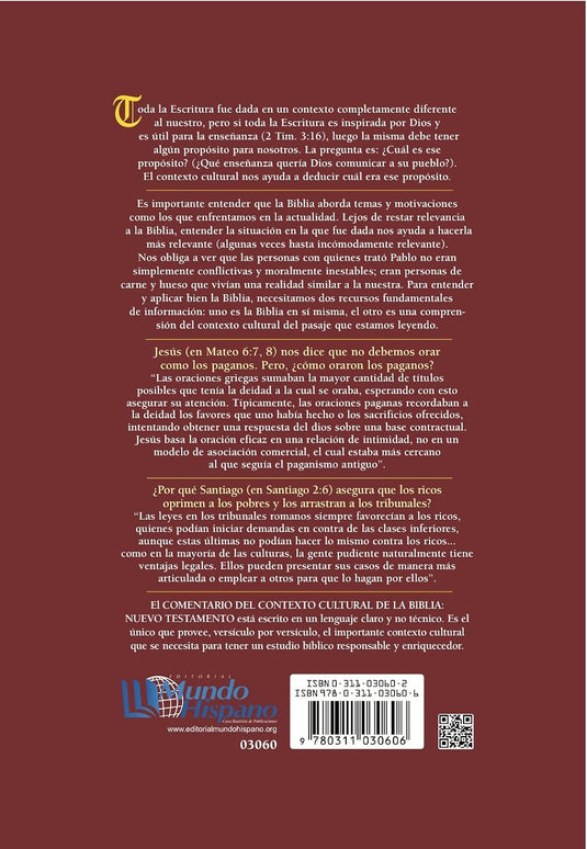 Comentario del contexto cultural de la Biblia. Nuevo Testamento