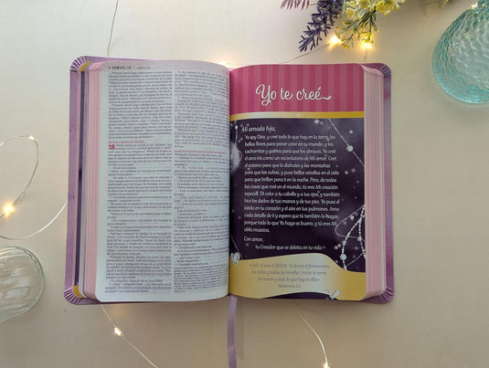 Biblia Mi bella princesa NTV, SentiPiel violeta brillante
