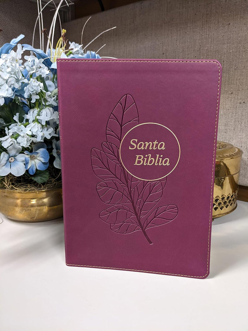 Cargue la imagen en el visor de la galería, Biblia RVR 1960, Edición de referencia, ultrafina, Letra Grande, imitación piel ciruela
