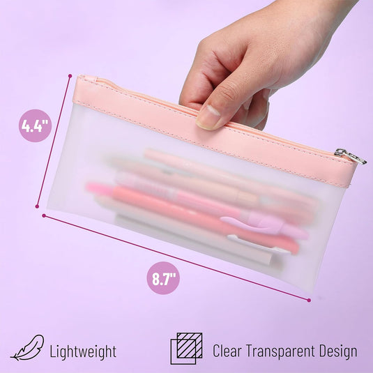 Set de estuche con lapiceros y marcadores tonos rosados Mr Pen