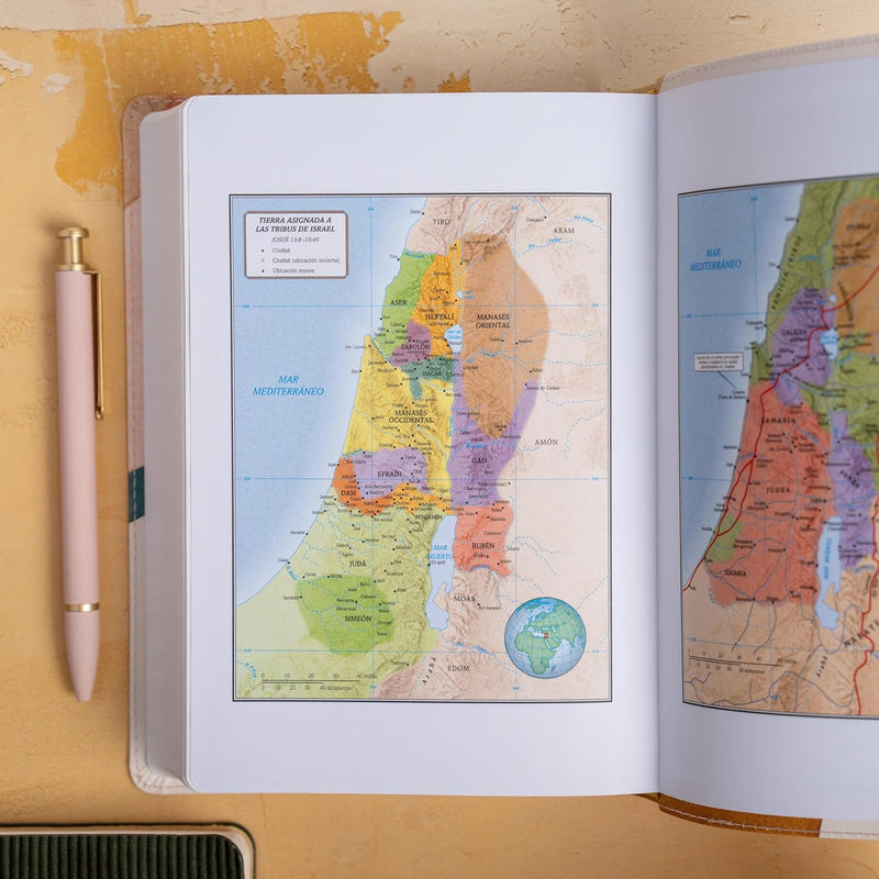 Cargue la imagen en el visor de la galería, Biblia RVR 1960, Letra Grande, Tamaño Manual, edición especial, símil piel acuarela
