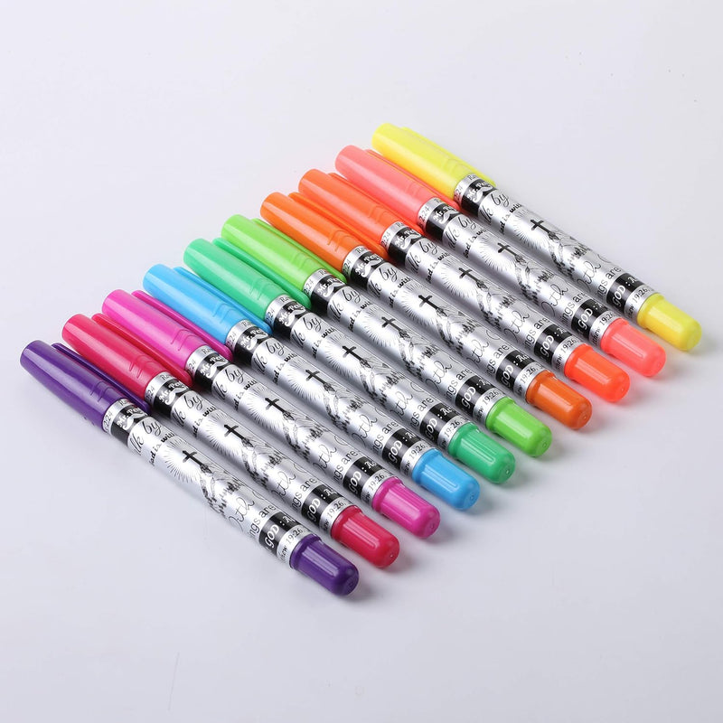 Cargue la imagen en el visor de la galería, Paquete de 10 marcadores de gel para biblia colores neón Mr. Pen Cruz
