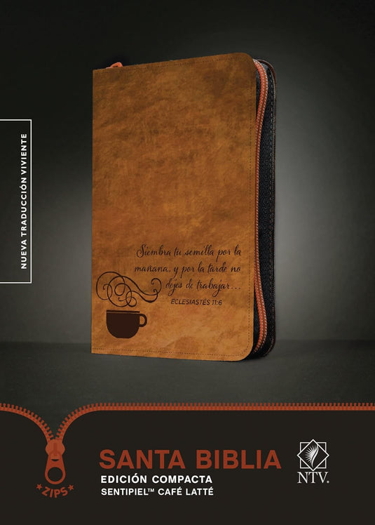 Santa Biblia NTV, Edición compacta con zíper (SentiPiel Café latte)