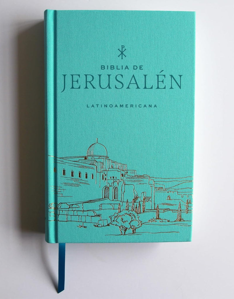 Cargue la imagen en el visor de la galería, Biblia de Jerusalén Latinoamericana, tapa dura/tela turquesa, edición de regalo

