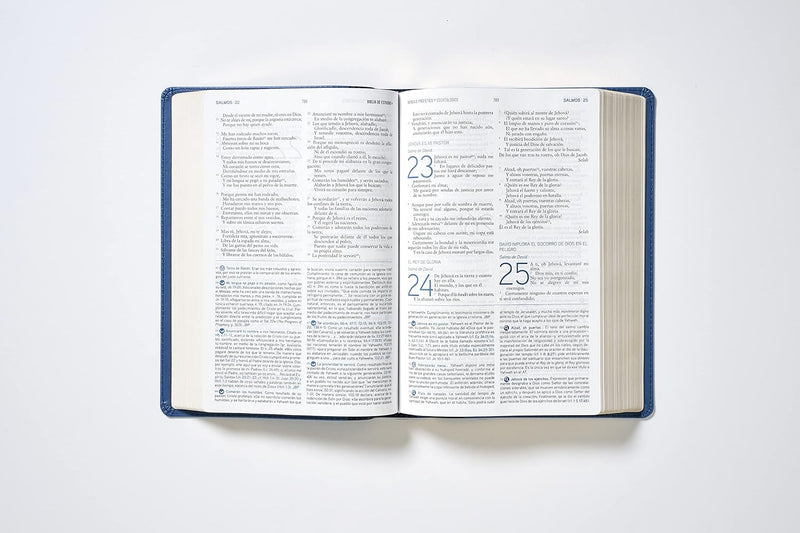 Cargue la imagen en el visor de la galería, Biblia de Estudio del Mensaje Profético y Escatológico RVR, Leathersoft Azul
