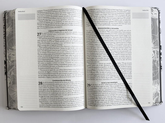 Biblia de Apuntes RVR 1960, Tapa dura blanca con negro con flores