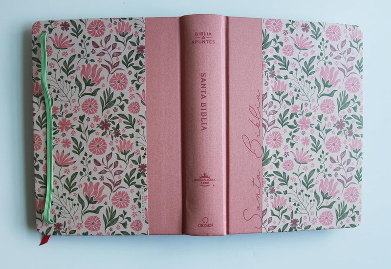 Cargue la imagen en el visor de la galería, Biblia de apuntes RVR 1960, Tapa dura rosada con flores
