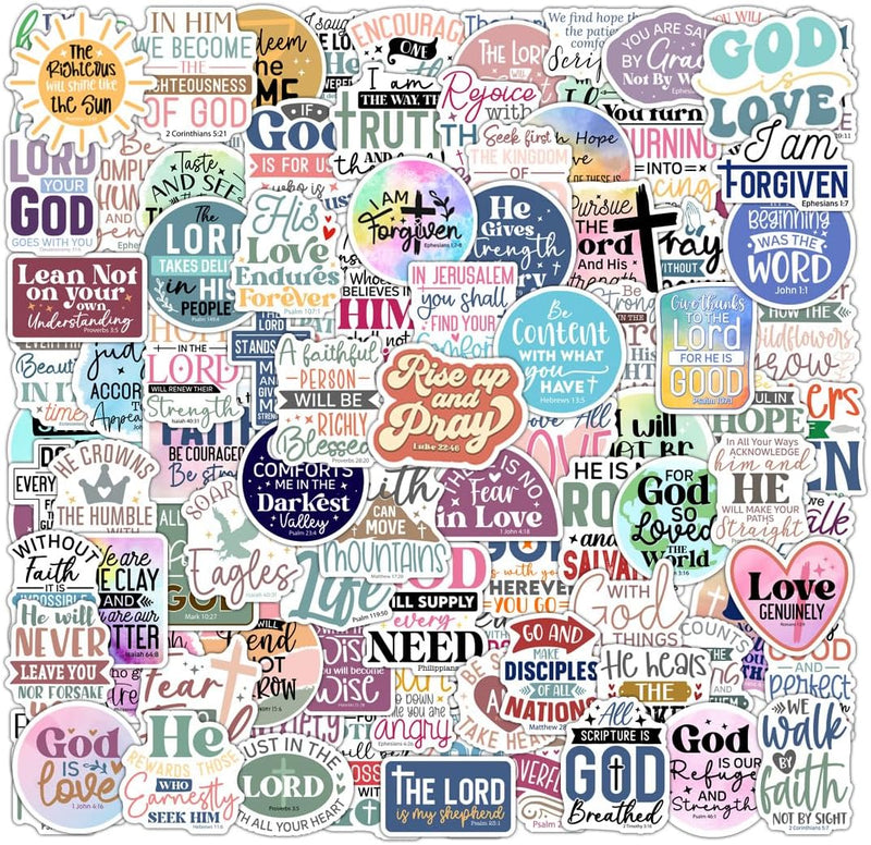 Cargue la imagen en el visor de la galería, Paquete de 5 stickers cristianos (Diseño variado)
