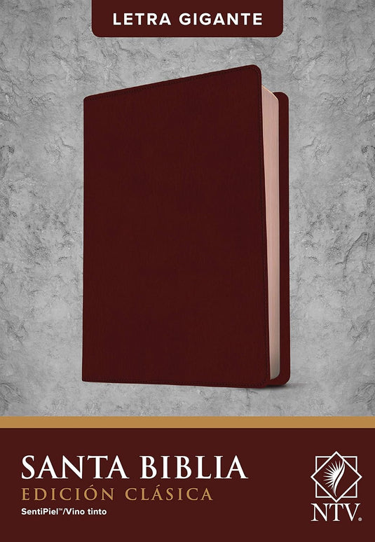 Biblia NTV, Edición clásica, Letra Gigante, con índice, imitación piel vino