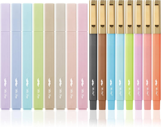 Paquete de 8 marcadores de punta cincel y 8 lapiceros Mr. Pen