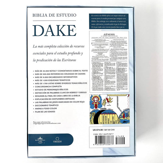 Biblia de Estudio Dake RVR 1960, piel negra
