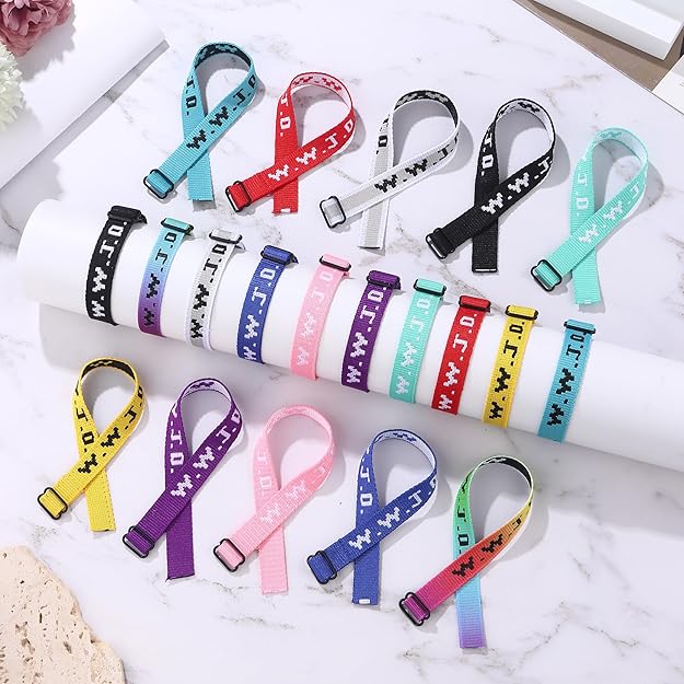 Cargue la imagen en el visor de la galería, Pulsera WWJD tela (Color Variado)
