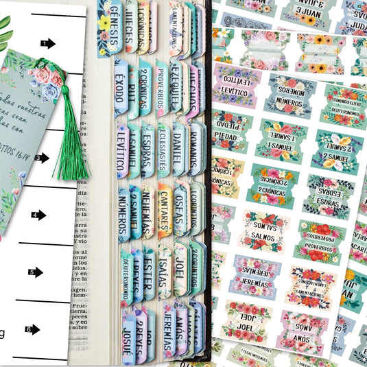 75 etiquetas bíblicas Floral (en español)