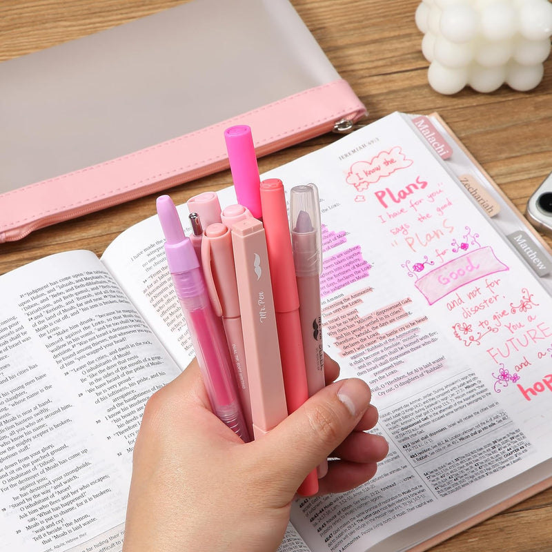 Cargue la imagen en el visor de la galería, Set de estuche con lapiceros y marcadores tonos rosados Mr Pen
