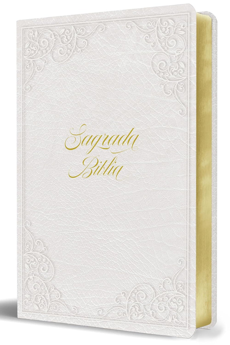 Cargue la imagen en el visor de la galería, Biblia Católica, Letra grande. Símil piel blanca: boda, quinceañera, primera, comunión
