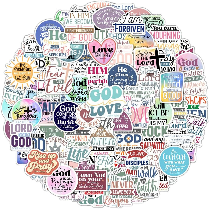 Cargue la imagen en el visor de la galería, Paquete de 5 stickers cristianos (Diseño variado)
