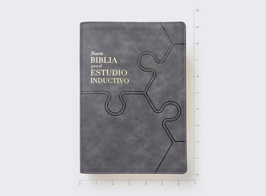 Biblia para el estudio inductivo NBLA, Interior a dos colores, imitación piel gris