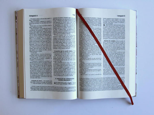 Biblia Católica, Letra Grande, Tapa dura/tela rosada con flores