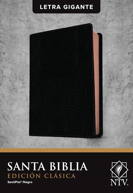 Biblia NTV, Edición clásica, Letra Gigante, con índice, imitación piel negro