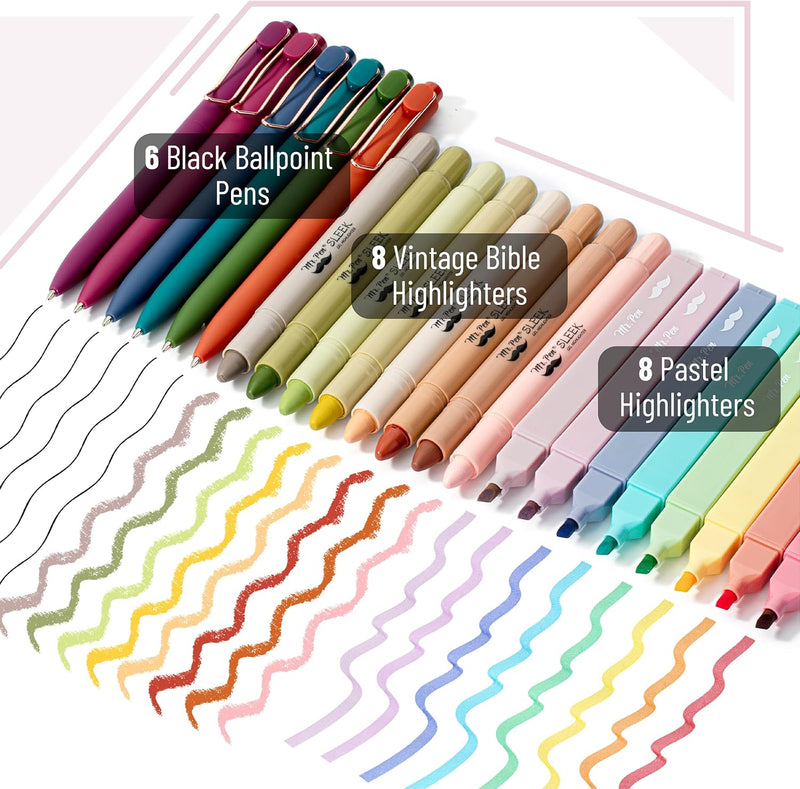 Cargue la imagen en el visor de la galería, Kit de Estudio Bíblico 24 piezas con estuche y marcadores
