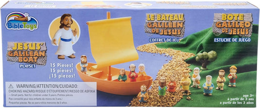 Juguete Jesús y los 12 Apóstoles con Barca de Galilea | Playset Cristiano