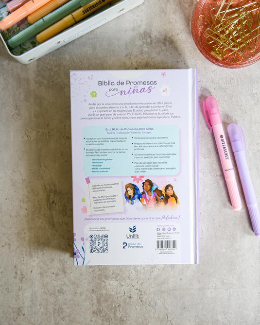 Biblia de Promesas NTV, para niñas, Tapa dura lila
