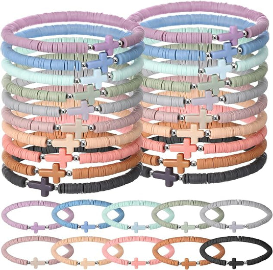 Pulsera elástica Cruz (Color Variado)