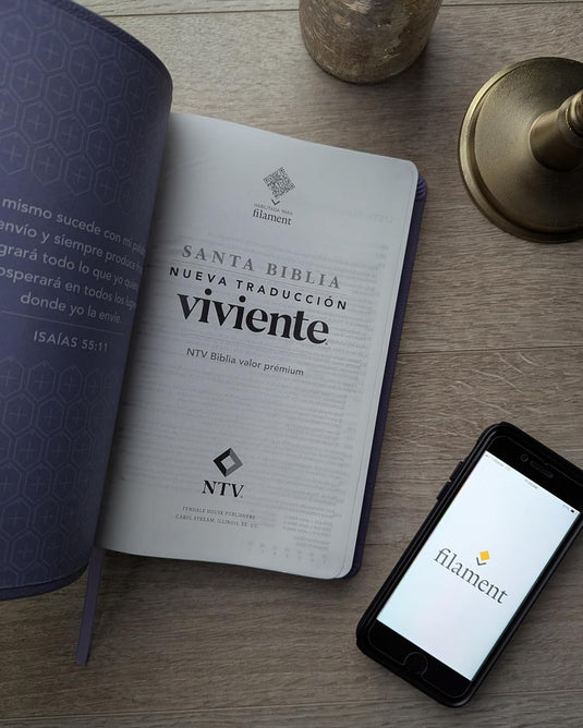 Biblia NTV con Filament valor premium, SentiPiel morado