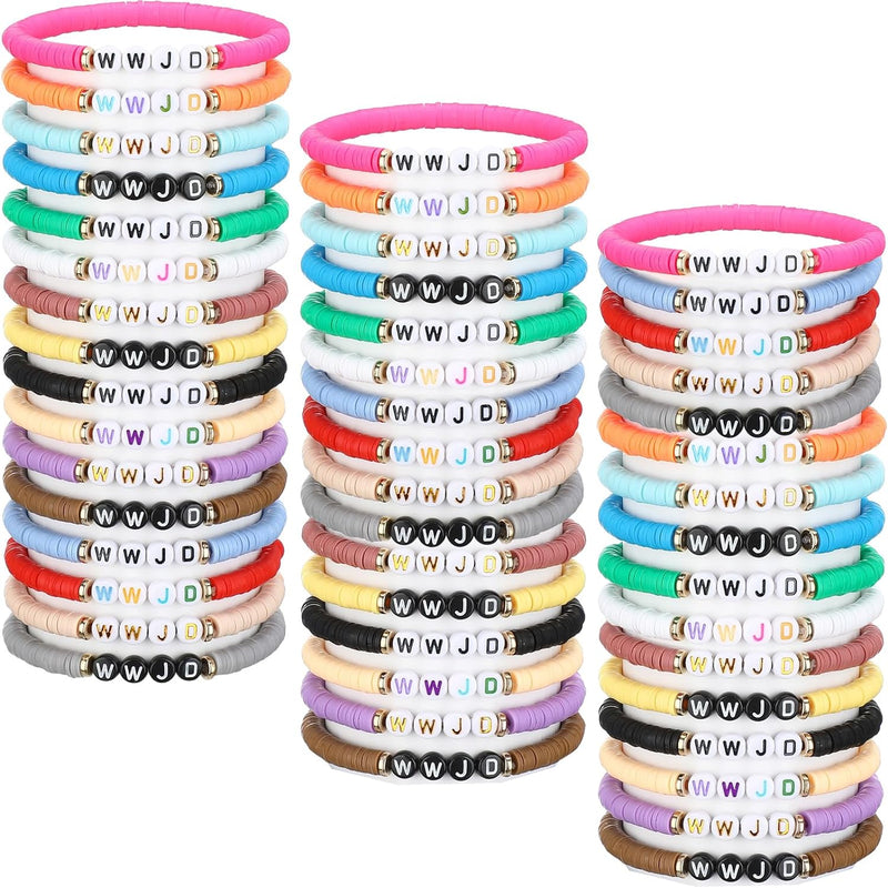 Cargue la imagen en el visor de la galería, Pulsera WWJD elástica (Color Variado)
