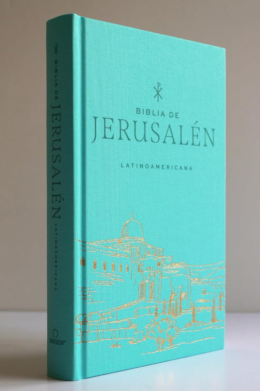 Biblia de Jerusalén Latinoamericana, tapa dura/tela turquesa, edición de regalo