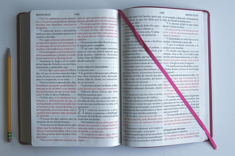 Cargue la imagen en el visor de la galería, Biblia ultrafina RVR 1909, Letra Súper Gigante, símil piel fucsia
