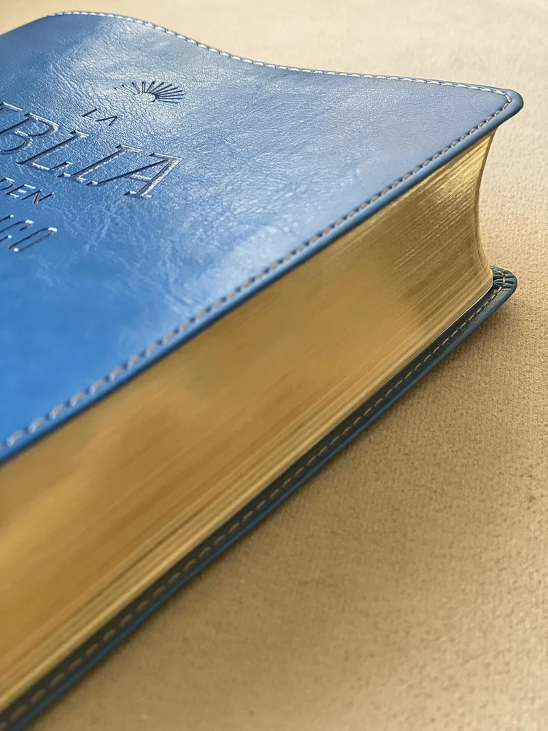 Cargue la imagen en el visor de la galería, La Biblia en orden cronológico RVR 1960, imitación piel azul
