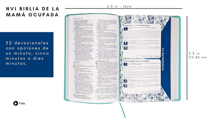 Cargue la imagen en el visor de la galería, Biblia de la Mamá Ocupada NVI, imitación piel turquesa
