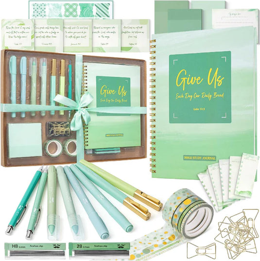Kit de Journaling Bíblico Mr. Pen tonos verdes