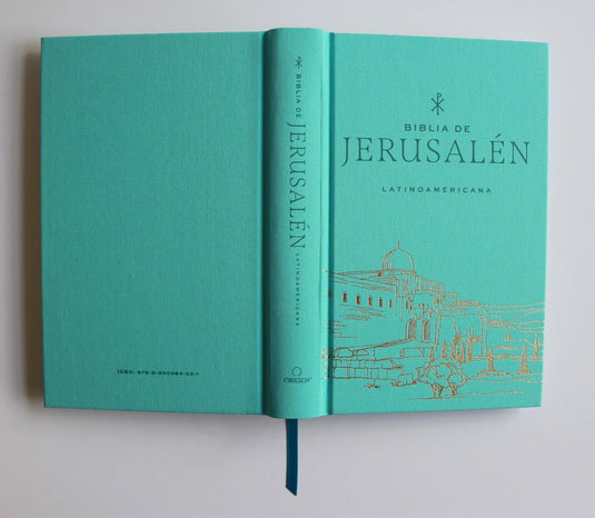 Biblia de Jerusalén Latinoamericana, tapa dura/tela turquesa, edición de regalo