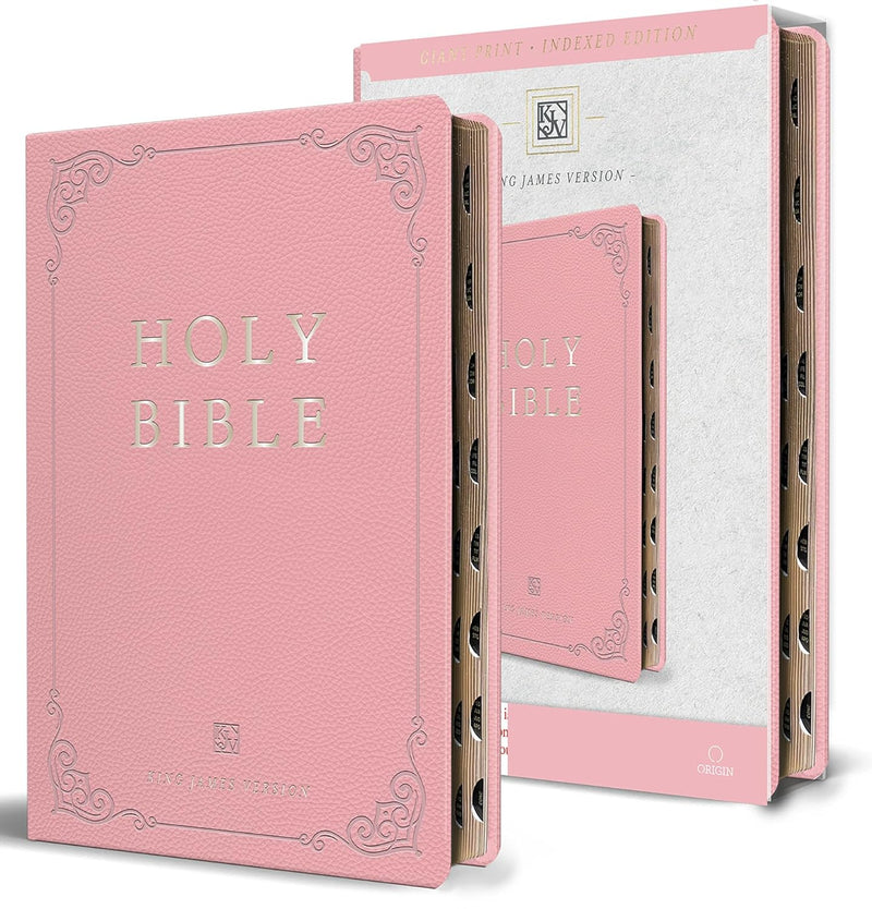 Cargue la imagen en el visor de la galería, KJV Holy Bible, Giant Print,  Index, Pink Premium Imitation Leather (Biblia en inglés)
