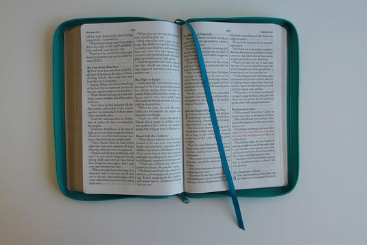 KJV Holy Bible, Large Print, Zipper, Aquamarine Premium Imitation Leather (Biblia en inglés)