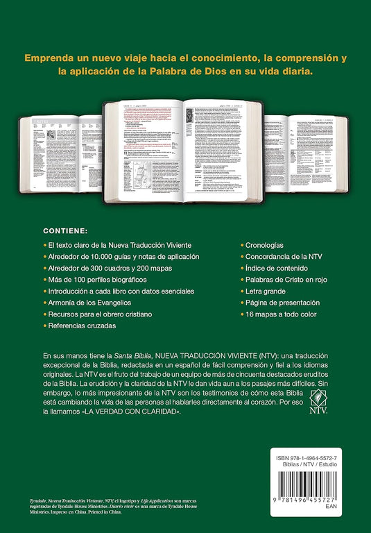 Biblia de estudio del diario vivir NTV, Letra Grande, Tapa dura