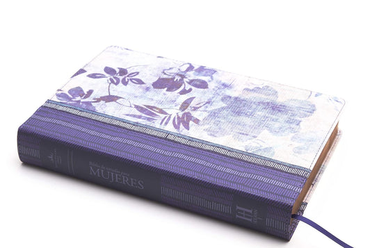 Biblia de Estudio para Mujeres RVR 1960, tela impresa azul floreado