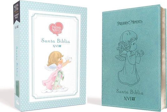 Santa Biblia Precious Moments NVI Angelitos, Ultrafina, Compacta Aqua