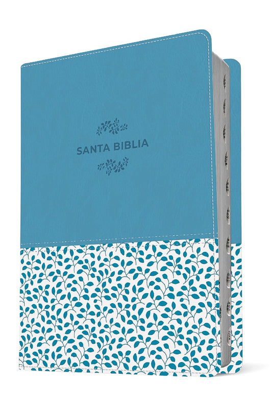 Biblia NTV, Ultrafina, con índice, Letra Grande, Sentipiel azul