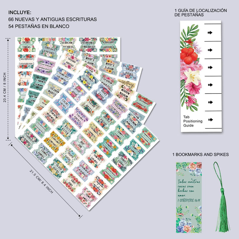 Cargue la imagen en el visor de la galería, 75 etiquetas bíblicas Floral (en español)
