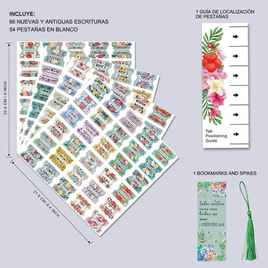 75 etiquetas bíblicas Floral (en español)