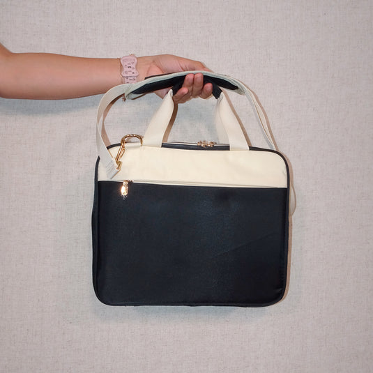 Estuche grande para Biblia negro con beige