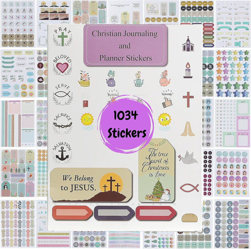 Cargue la imagen en el visor de la galería, Set de 1034 stickers cristianos Mr Pen
