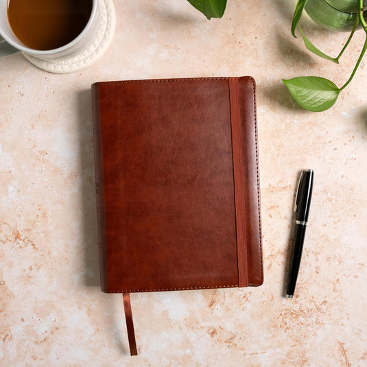 Biblia de apuntes tamaño personal RVR 1960, imitación piel café