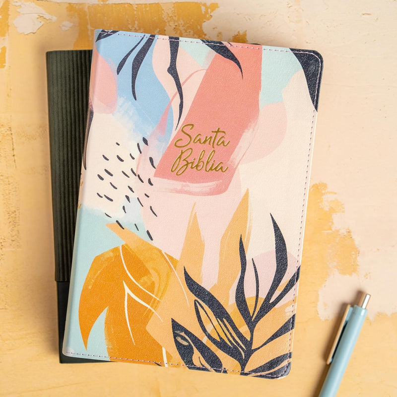 Cargue la imagen en el visor de la galería, Biblia RVR 1960, Letra Grande, Tamaño Manual, edición especial, símil azul multicolor
