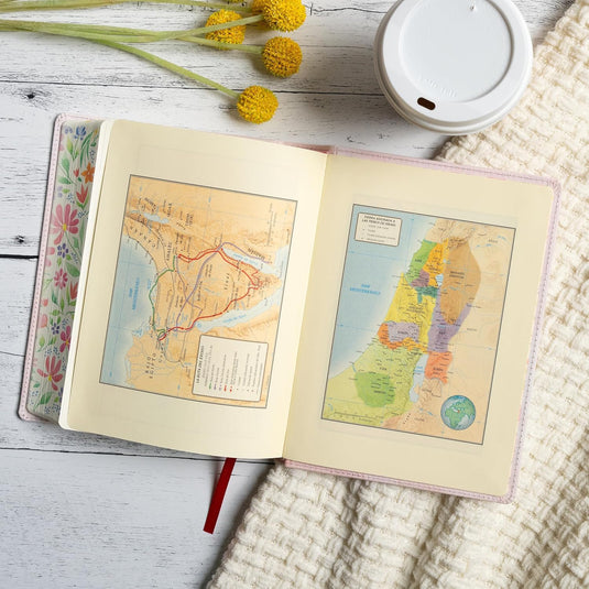 Biblia de apuntes tamaño personal RVR 1960, imitación piel flores