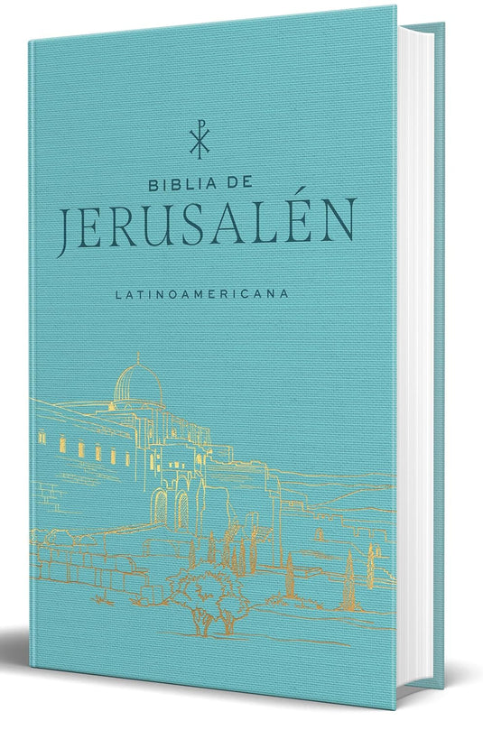 Biblia de Jerusalén Latinoamericana, tapa dura/tela turquesa, edición de regalo